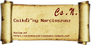 Csikány Narcisszusz névjegykártya